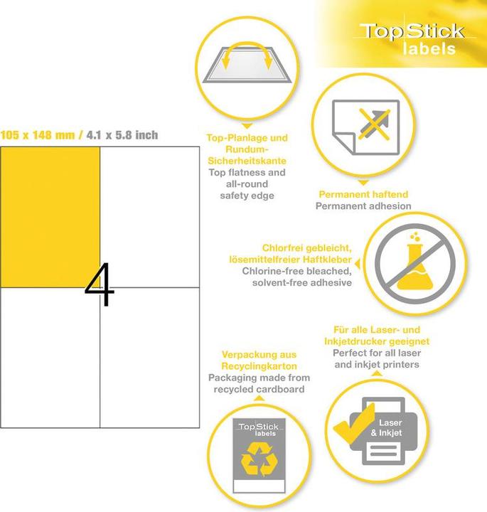 Produktbild TopStick HERMA Etiketten Universal