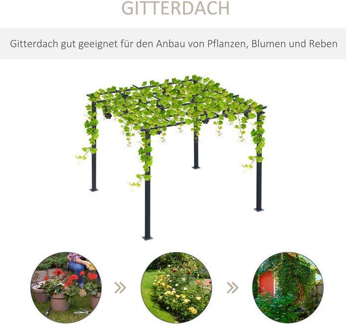 Image du produit Swisshandel24 stabiler Rosenpavillon als Rankhilfe wetterfest Metall schwarz 2,97x2,95x2,3m (297 cm, 295 cm)