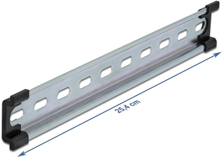 Delock Hutschiene 35 x 7,5 mm, 10 aus Stahl, mit Schlitzlöchern