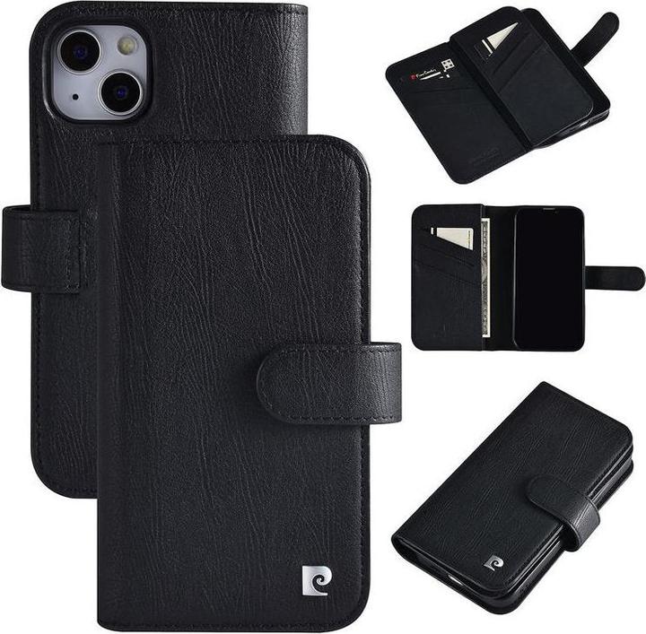 Actual product image Pierre Cardin Case iPhone 13 - Genuine leather book case black & 9 card slots No.183 (Apple iPhone 13)