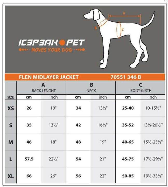 Actual product image Icepeak Flen Midlayer Jacket Black, XL (XL, Dog coat)