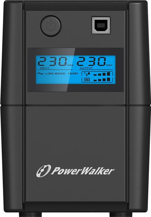 Actual product image Powerwalker VI 650 SHL Schuko 650VA / 360W Line-Interactive UPS Tower AVR HID LCD HID (650 VA, 360 W, Line-interactive UPS)