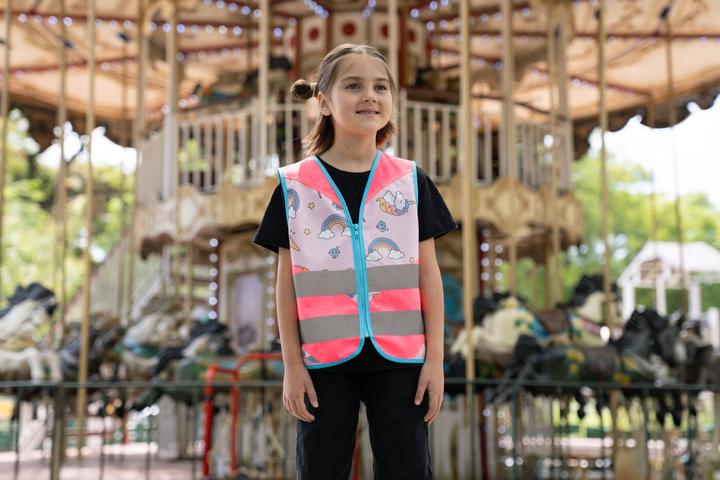 Produktbild Korntex Kinder Warnweste Fantasy Pink/Einhorn CO2 Neutral XXS EN 17353 ® ACTFANUNIN (XXS)