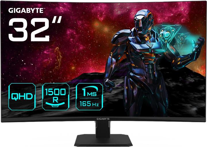 Actual product image Gigabyte MONITOR 32" GS32QC EK1 (2560 x 1440 pixels, 31.50")