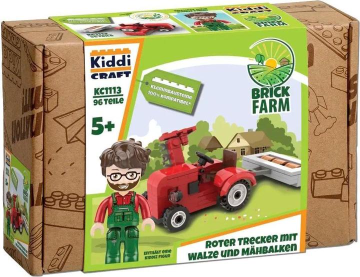 Actual product image Kiddicraft Red tractor with roller and cutter bar