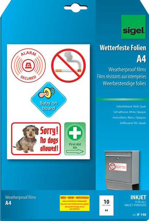 Produktbild Sigel InkJet-Folien (270 g/m², 10 x)