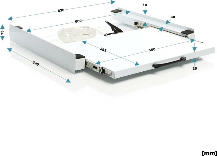Image du produit Wiltec Zwischenbaurahmen eckige Ablage Verbindungsrahmen Trockner Waschmaschine