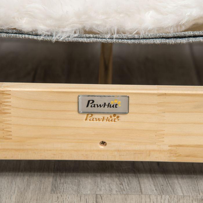 Immagine prodotto Swisshandel24 Letto per gatti con struttura amaca per gatti nido rialzato per gatti con morbido cuscino in legno (Gatto)
