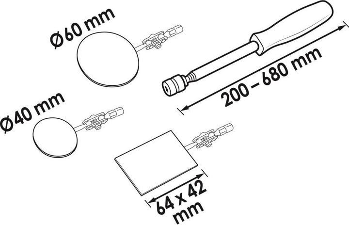 Immagine prodotto Vigor Set di specchi telescopici V5480 (4 Funzioni)