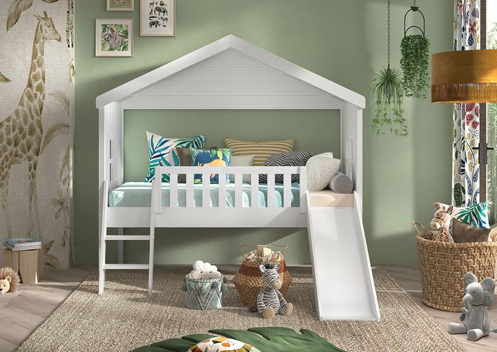 Image du produit Vipack Lit Cabane Echelle+Toboggan Blanc (90 x 200 cm)