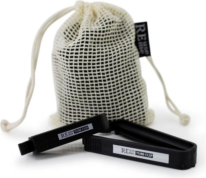 Produktbild ReUseMe TUBE CLIP SET mit 10 Clips (S und M) im praktischen Aufbewahrungssäckchen