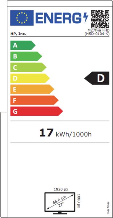 Energie-Label HP M27fwa (1920 x 1080 Pixel, 27")