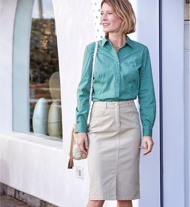 Produktbild Anne Weyburn Gerader Rock aus Baumwollstretch (34)