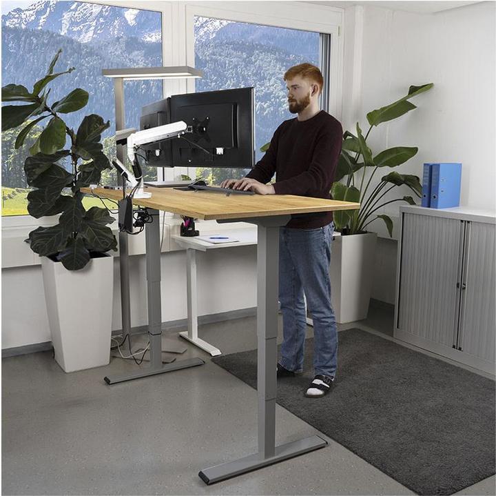 Image du produit Contini höhenverstellbarer Bürotisch 1.4x0.8m Eiche / Gestell ET225E dunkelgrau
