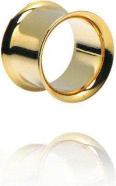 Produktbild Hermex 8mm Ohr Plug Expander Dehnungsstecker Piercing DOUBLE FLARED TUBE Titanium - Goldig (Titan)