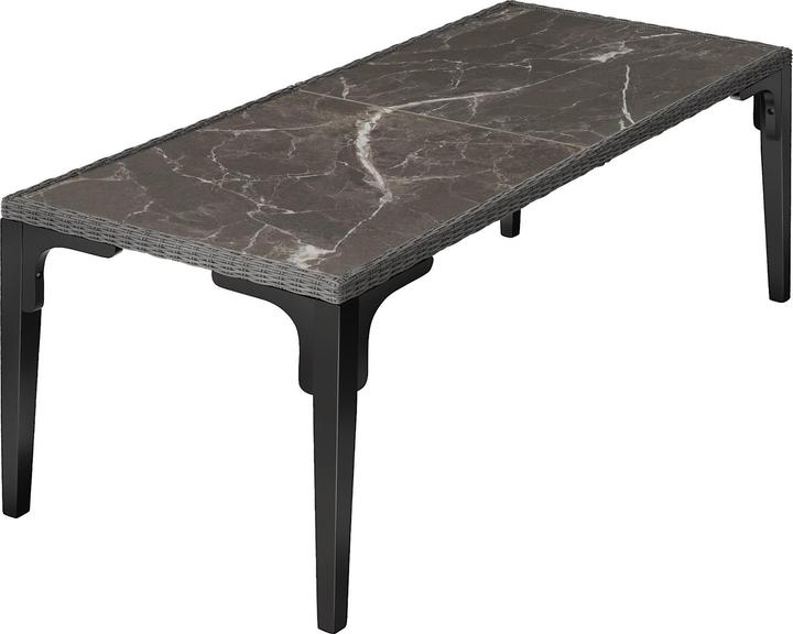 Produktbild tectake Rattan Tisch Foggia 196x87x76cm (196 cm)