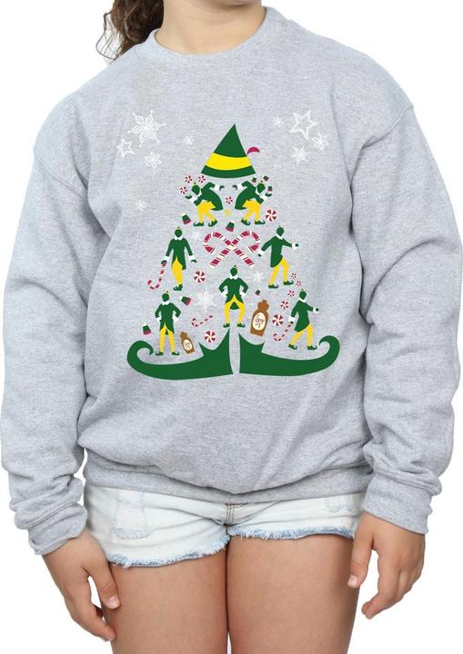 Actual product image Elf Girls Christmas Tree Sweatshirt (152, 158)