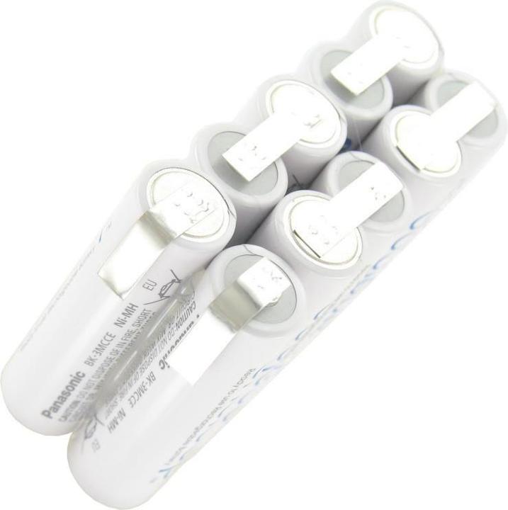 Actual product image Sanyo Eneloop 12 Volt battery BK-3MCCE with solder tags (1 pcs., 2000 mAh, Battery + charger)