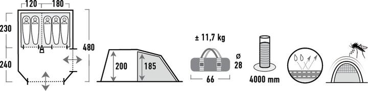 Image du produit High Peak Paros 5 (Tente tunnel, 11.70 kg, 5 personnes)