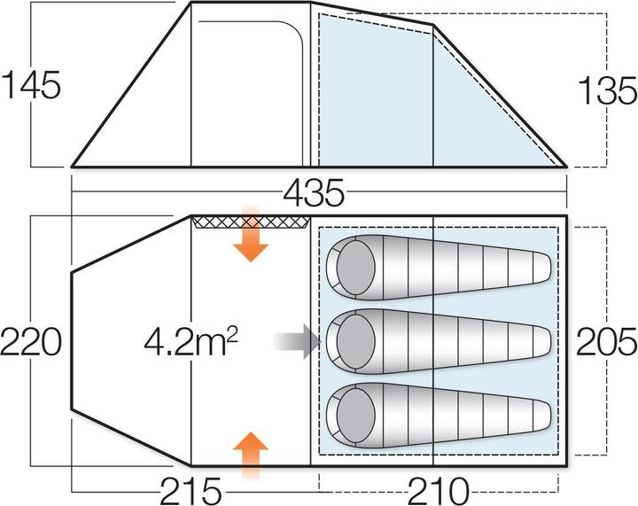 Produktbild Vango Beta 350 XL Tent (Tunnelzelt, 7.10 kg, 3 Personen)
