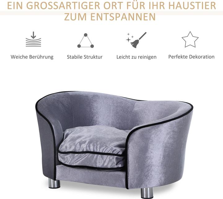 Produktbild PawHut Luxus Hundecouch mit einem weichen Kissen (Hund)