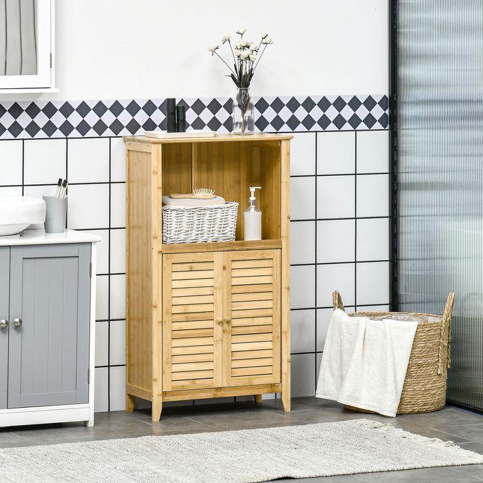 Produktbild Swisshandel24 Badzimmerschrank, offenen, Bambus, Natur, 50 x 25,5 x 92 cm (50 x 25.5 x 92 cm)