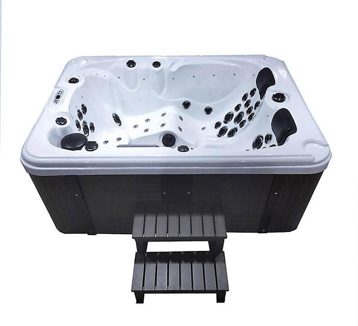 Produktbild Home Deluxe Outdoor Whirlpool GARDEN, 51 Massagedüsen, Beleuchtung, Treppe und Thermoabdeckung, 2 Personen