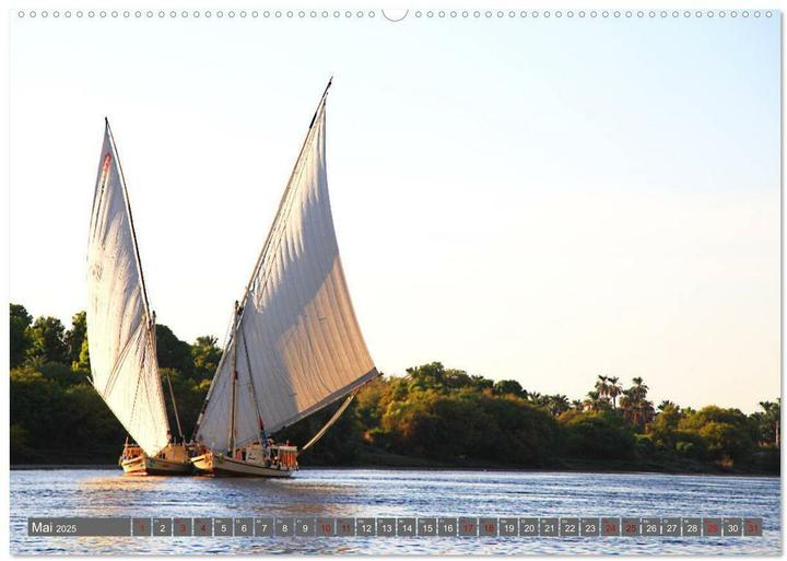 Actual product image Unterwegs in gypten - ber Kairo nach Assuan (Wandkalender 2025 DIN A2 quer), Monatskal (A2, German)