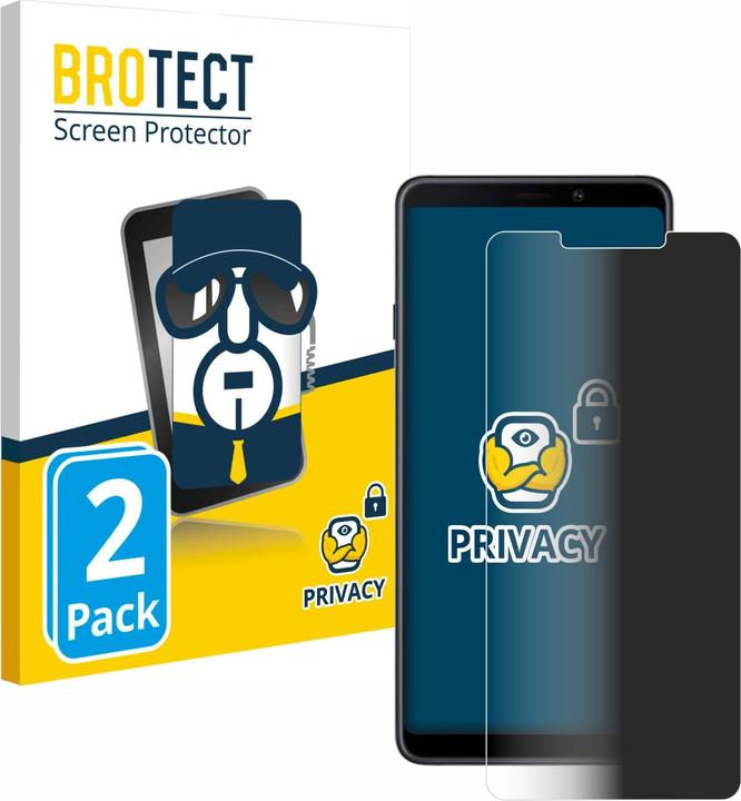 Productafbeelding BROTECT Anti-spionnetje privacyfolie Beschermfolie tegen blauw licht (2 Stuk, Samsung Galaxy A9 (2018))