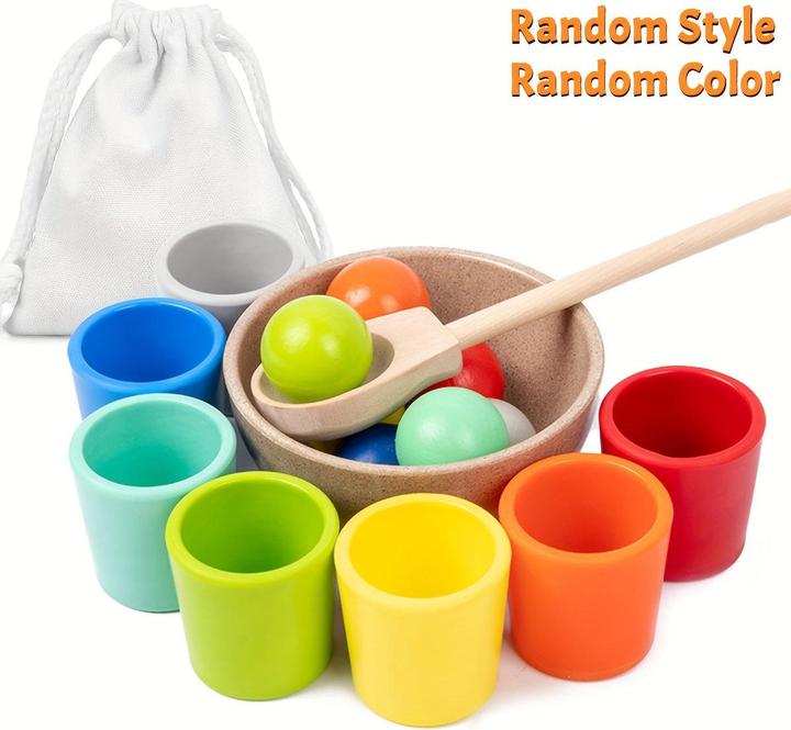 Activity Board Hölzerne Regenbogen Ball Farbe Matching Spielzeug, Sortieren Spiel Spielzeug, Farbe Matching und