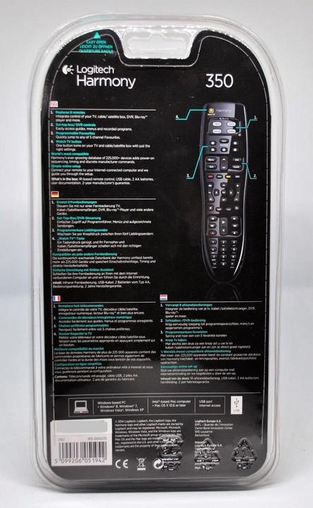 Produktbild Logitech Harmony 350 (Universal Fernbedienung, Infrarot)