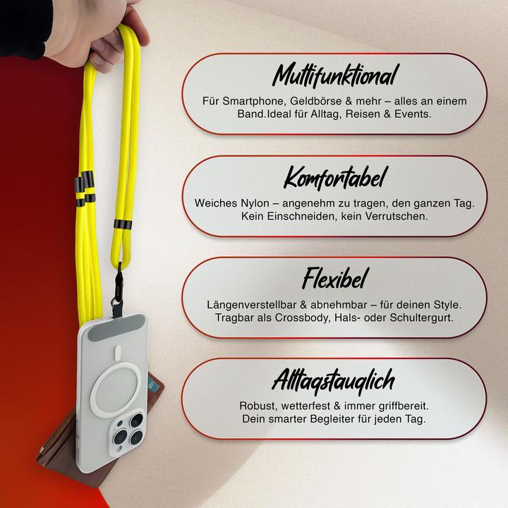 Actual product image Nalia HoldMe Lanyard Handykette - Universal Trageband für Smartphones - Verstellbar, Soft & Elastisch