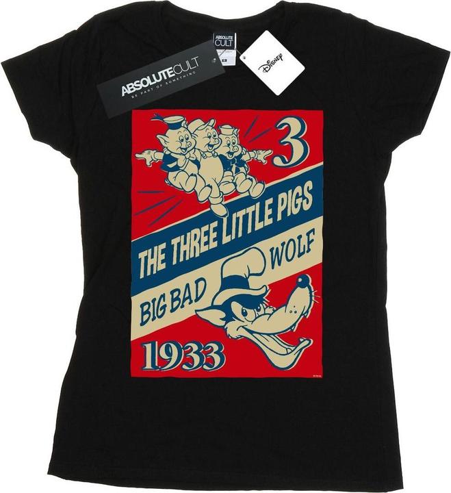 Immagine prodotto Disney Three Little Pigs And The Big Bad Wolf Maglietta Donna (S)