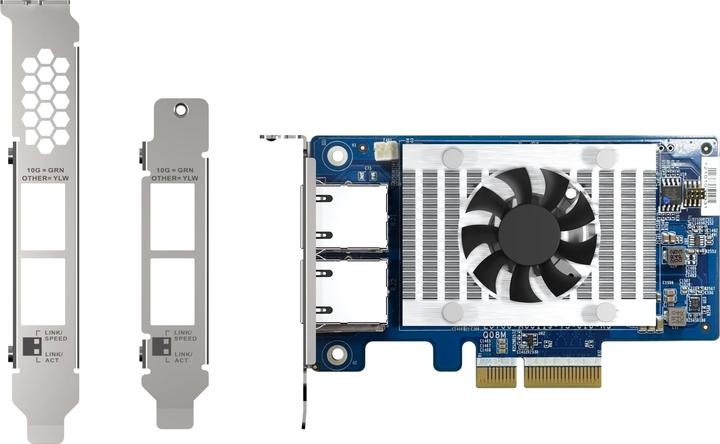 Actual product image QNAP Dual-port 10GBASE-T, 10GbE, network expansion card, Intel X710 PCIe Gen3x4