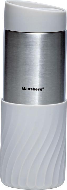 Klausberg 2er-Set Doppelwandiger Thermobecher, 420ml, hellgrau (0.42 l)