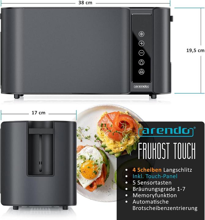 Produktbild Arendo Langschlitz-Toaster mit Touchscreen
