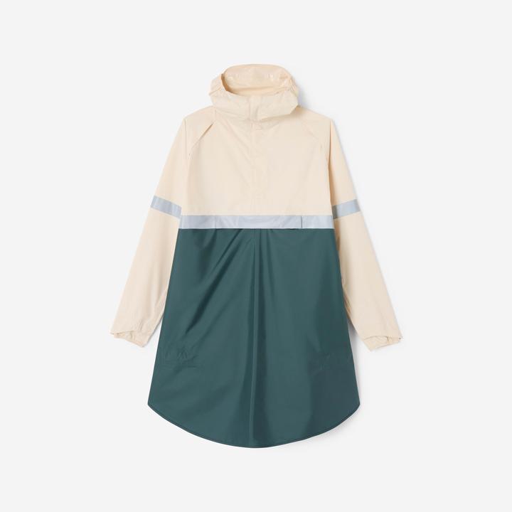 Actual product image Btwin Fahrrad Regenponcho City 540 Sichtbarkeit bei Nacht khaki/beige (M/L)