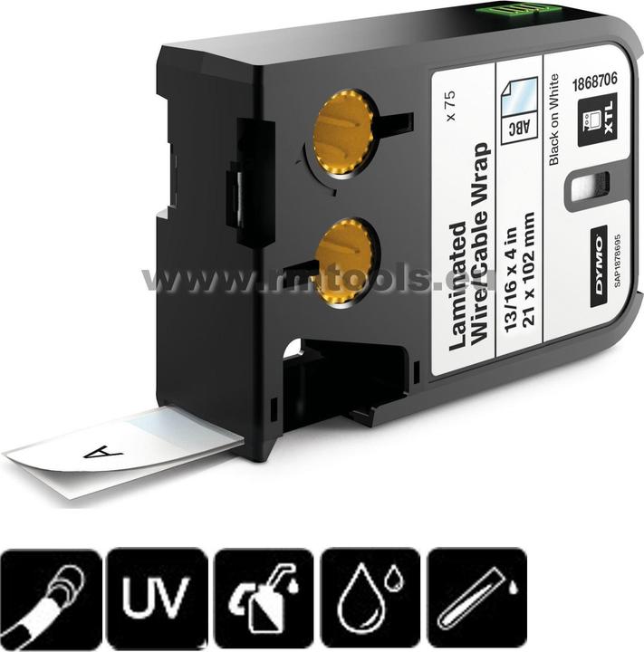 Actual product image Dymo XTL Label, Vinyl (3.50 cm, Black)