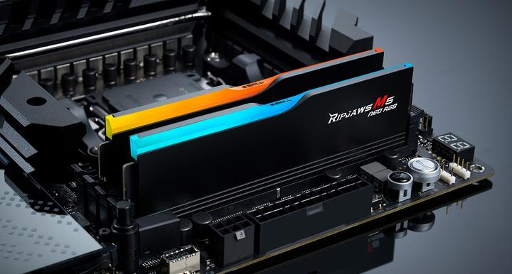 Actual product image G.Skill DIMM 32 GB DDR5-6000 (2x 16 GB) Dual-Kit (schwarz, F5-6000J3038F16GX2-RM5NRK, Ripjaws M5 Neo, INTEL (2 x 16GB, 6000 MHz, DDR5 RAM, DIMM)