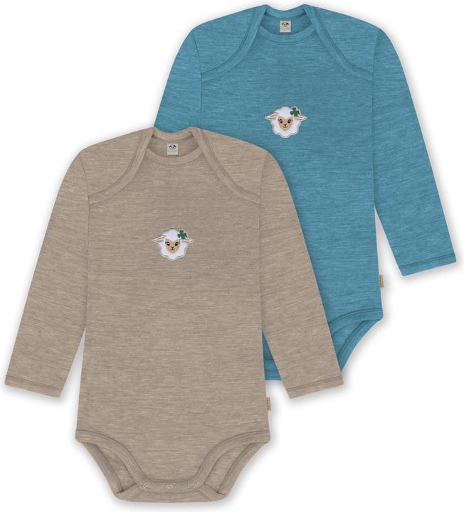 Normani 2er Pack Baby Merino Body Langarm „Auckland" - 9381