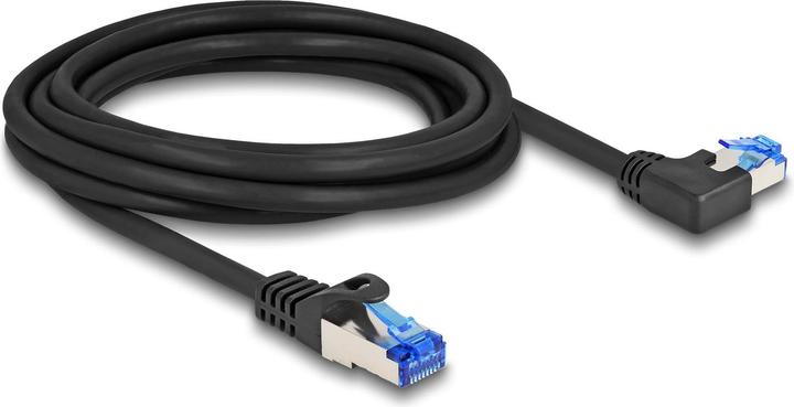 Image du produit Delock Câble réseau RJ45 Cat.6A S/FTP droit / gauche coudé 3 m noir (S/FTP, CAT6a, 3.30 m)