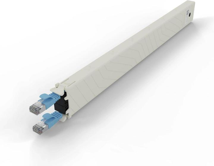 PATCHBOX one / Cassette / 8RU / Cat 6A, STP, 0.8 m, Blau (U/FTP, CAT6a, 0.80 m)