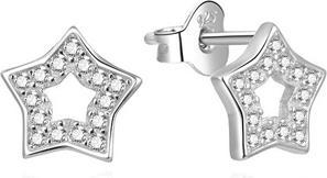Actual product image Beneto Silver earrings with zircons Stars AGUP2110L (L)