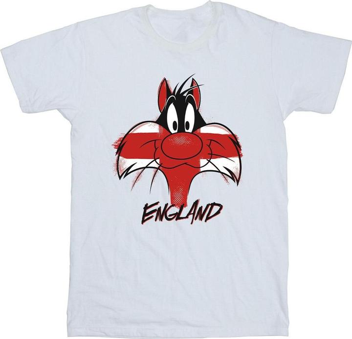 Actual product image Looney Tunes Mens Sylvester England Face T-Shirt (M)