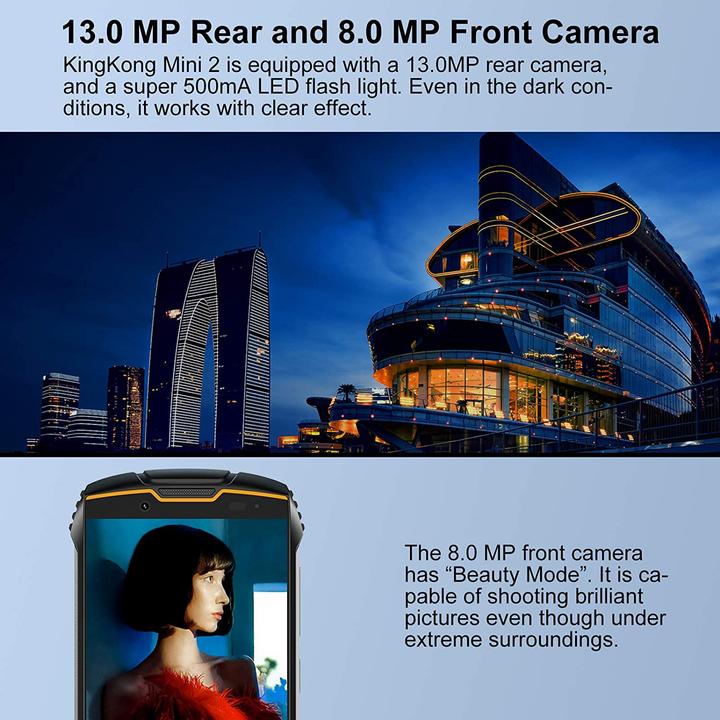 Produktbild Cubot Kingkong Mini 2 (32 GB, Black, Orange, 4", Dual SIM + SD, 13 Mpx, 4G)