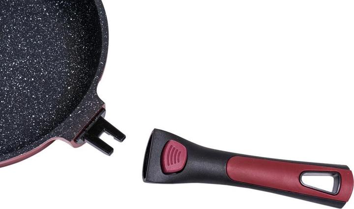 Produktbild JTI 6x Kochgeschirr, Marmorbeschichtung - Rot (28 cm, Pfannenset + Topfset, Aluminium)