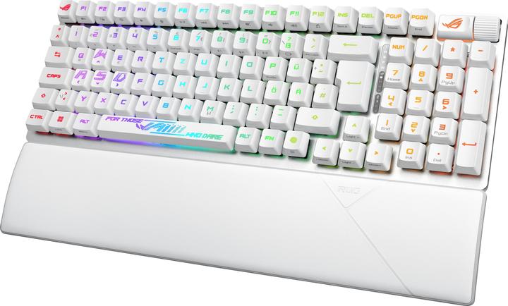 Produktbild ASUS Tastatur ROG Strix Scope II 96 RX Wireless WHT (DE, Kabellos, Kabelgebunden)