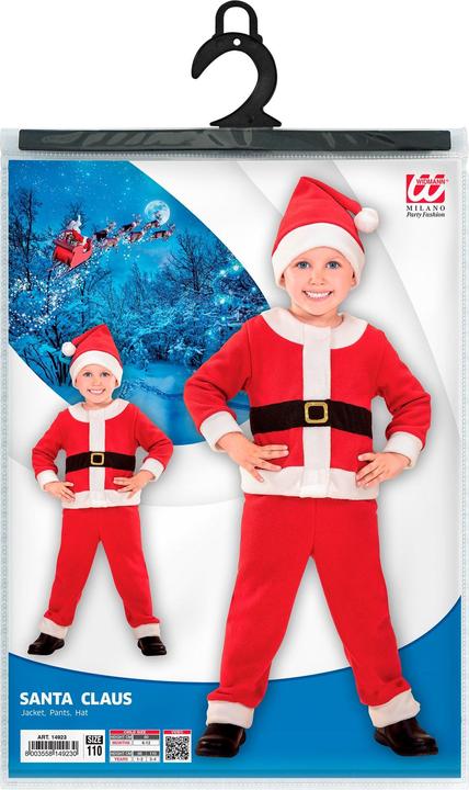 Immagine prodotto Widmann Costume da Babbo Natale per bambini: top, pantaloni, berretto (110)