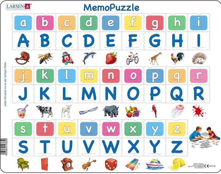 Actual product image Larsen Memo The alphabet with 26 upper and lower case letters (German)