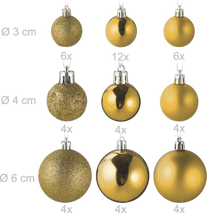 Image du produit Relaxdays Ensemble de boules de Noël (100 -pièce)
